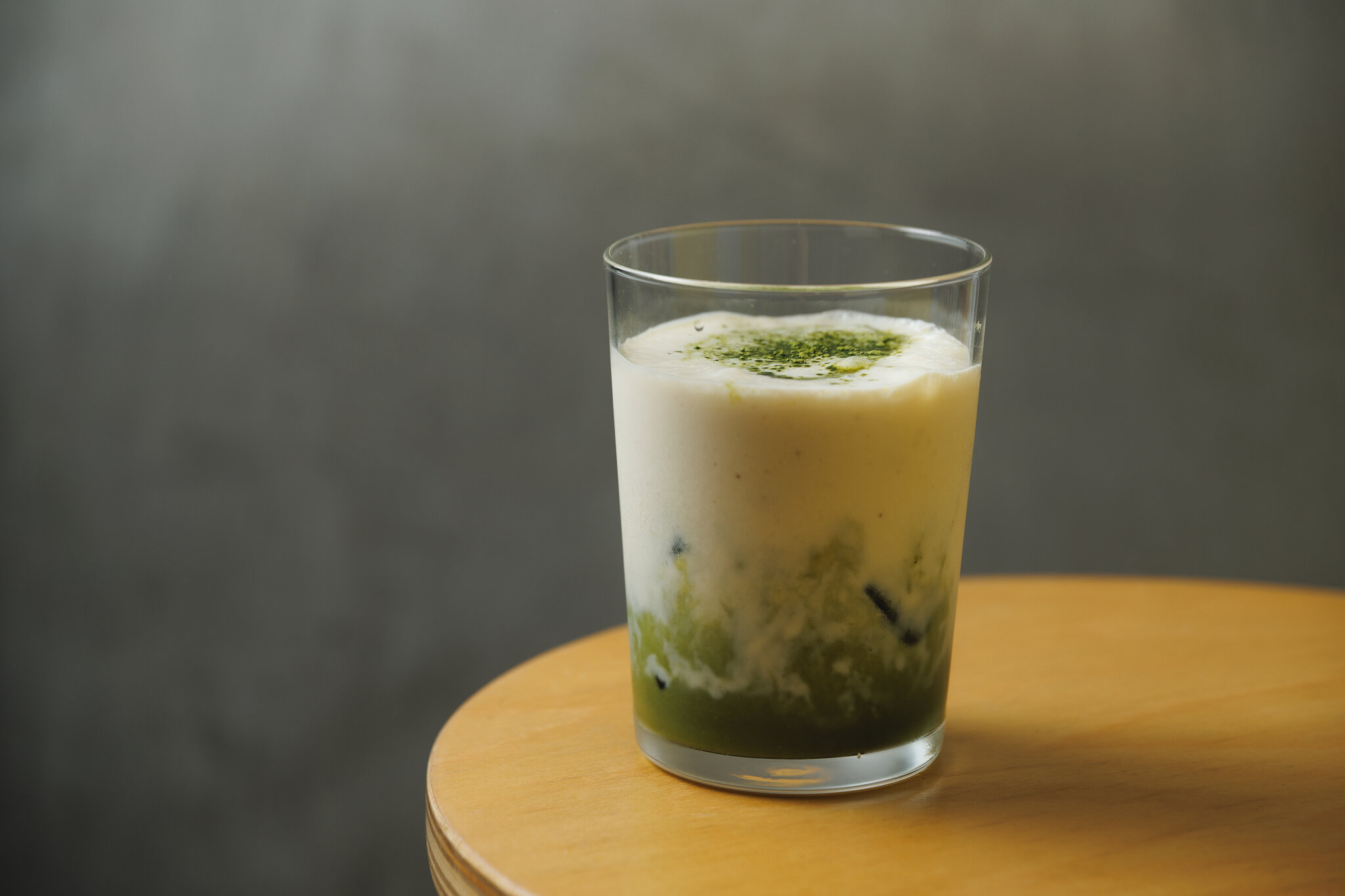 Finished iced matcha latte