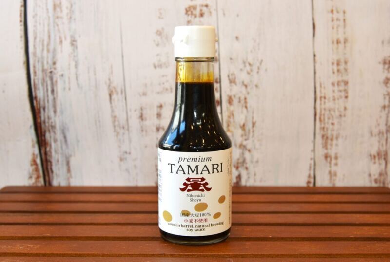 Wheat-free tamari soy sauce used at L for You — 100% Japanese soybean