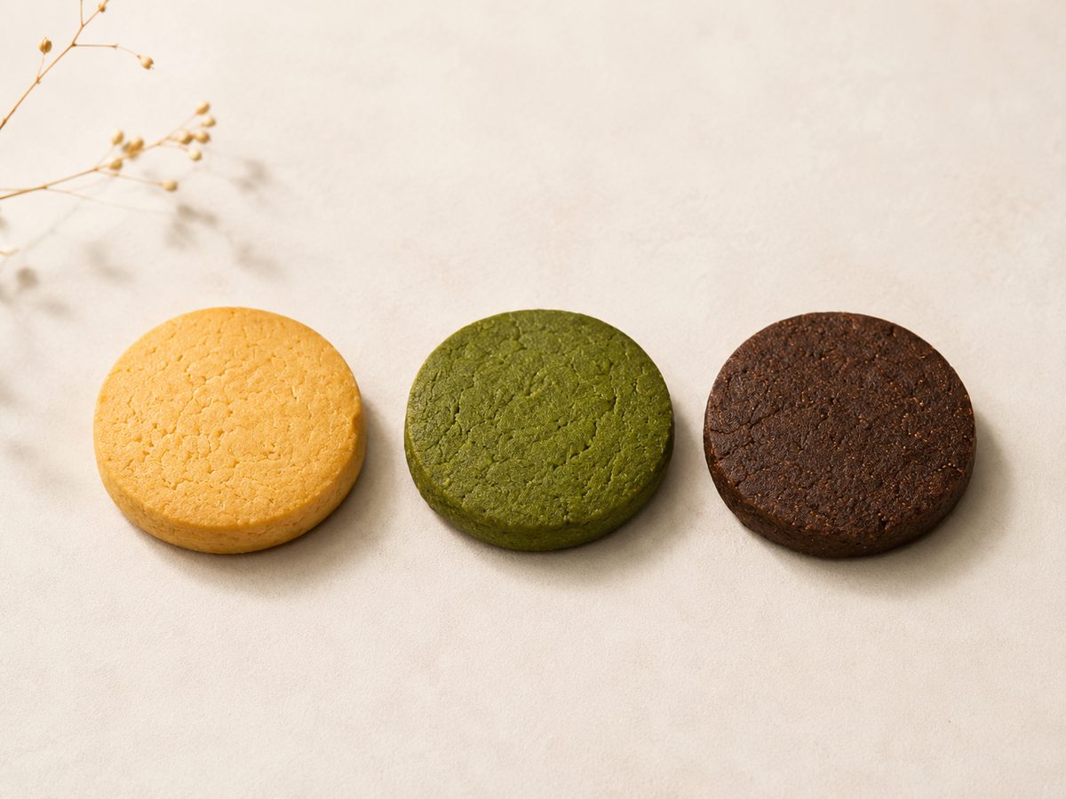 メープルバニラ・抹茶・深煎りカカオの3つの定番フレーバー